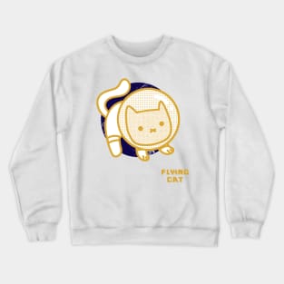 Funny Flying Cat Stargazer Crewneck Sweatshirt